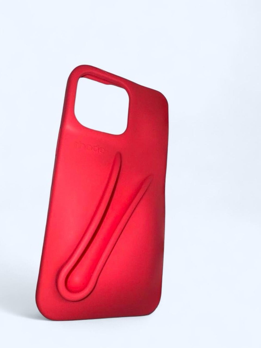 RHODE Red Silicone Phone Case with Integrated Sculpted Grip